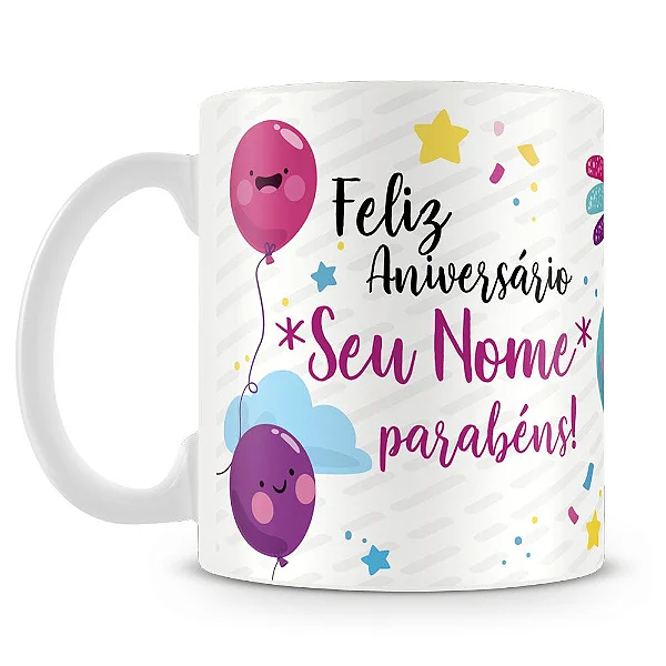 Caneca Personalizada de Aniversario com nome