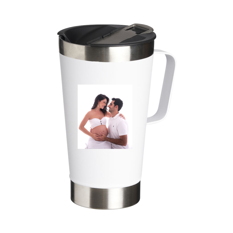 Caneca Térmica Inox com Abridor 500ml Personalizada com Foto