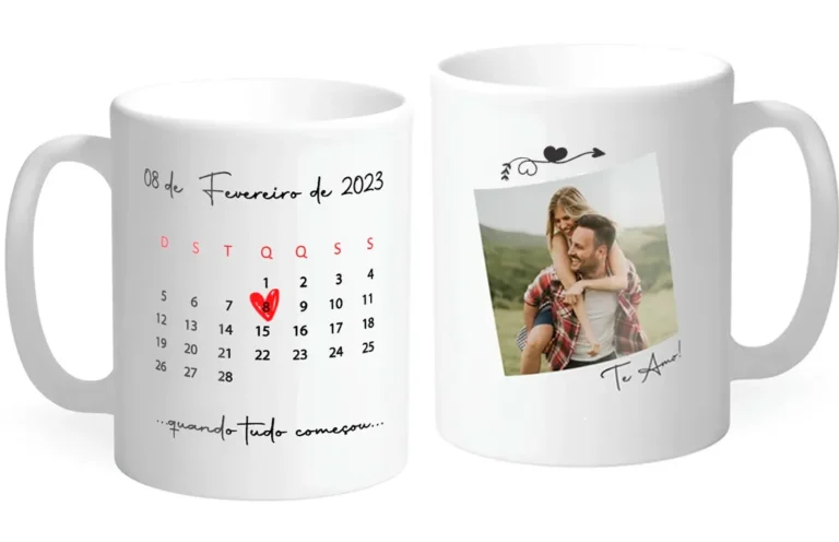 Caneca personalizada aniversario de namoro com foto