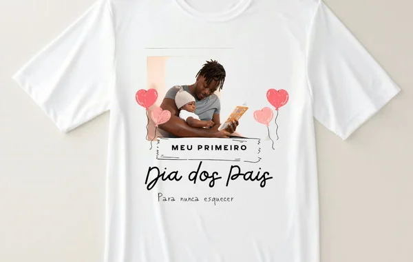 Camisa Personalizada Dia dos Pais com foto e frase