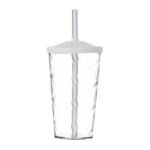 13380-COPO PS 550 ML C/ TAMPA E CANUDO