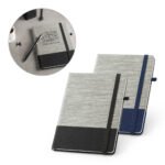 53268-ROUSSEAU II. Caderno A5 em palha e algodão canvas com folhas pautadas
