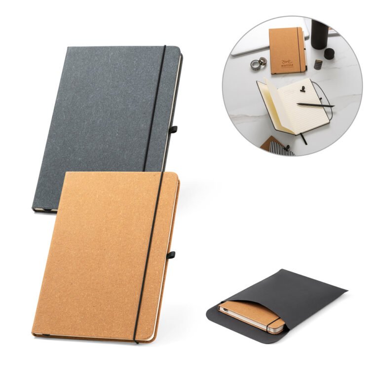 53628-MATISSE II. Caderno A5 com capa dura em couro reciclado
