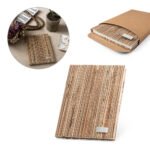 53632-NERUDA II. Caderno A5 em palha natural com folhas pautadas recicladas