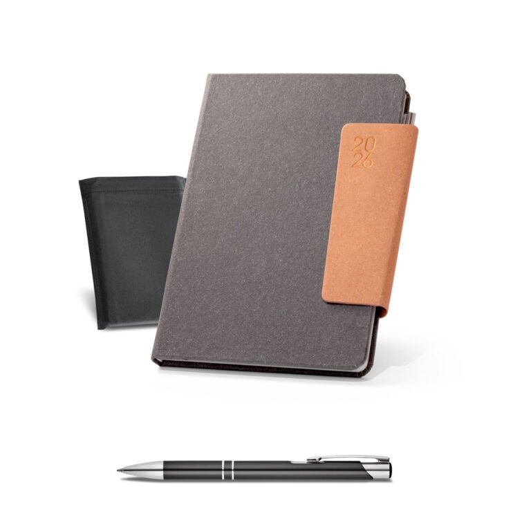 66217-. Agenda B5 em pele reciclada