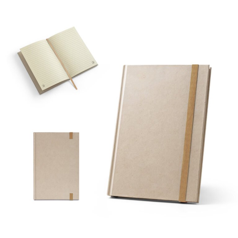 93286-DICKINSON. Caderno A5 de capa dura em papel à base de cana-de-açúcar (80% polpa da cana-de-açúcar) com folhas pautadas