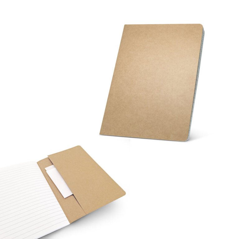 93439-KOSTOVA. Caderno A5 em cartão kraft reciclado com folhas pautadas