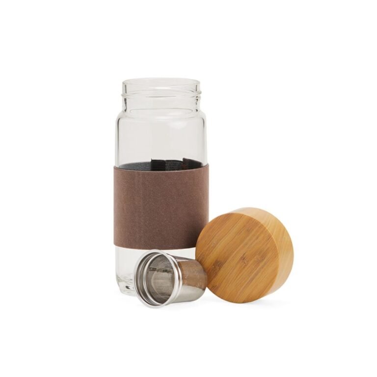 05077-GARRAFA EM VIDRO BOROSSILICATO 400ML COM INFUSOR