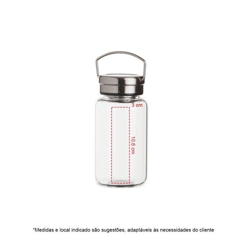 05078-GARRAFA 650ML EM VIDRO BOROSSILICATO C/ INFUSOR