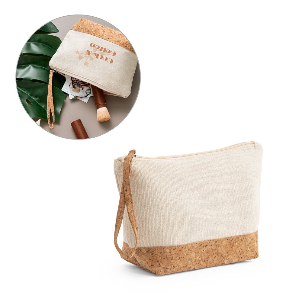 92735-BLANCHETT. Bolsa de cosméticos em 100% de algodão e cortiça (280 g/m²)