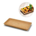 93861-MUSTARD. Travessa em bambu indicada para servir alimentos