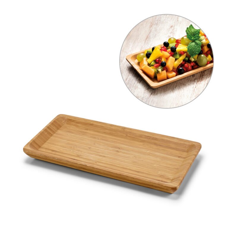 93861-MUSTARD. Travessa em bambu indicada para servir alimentos