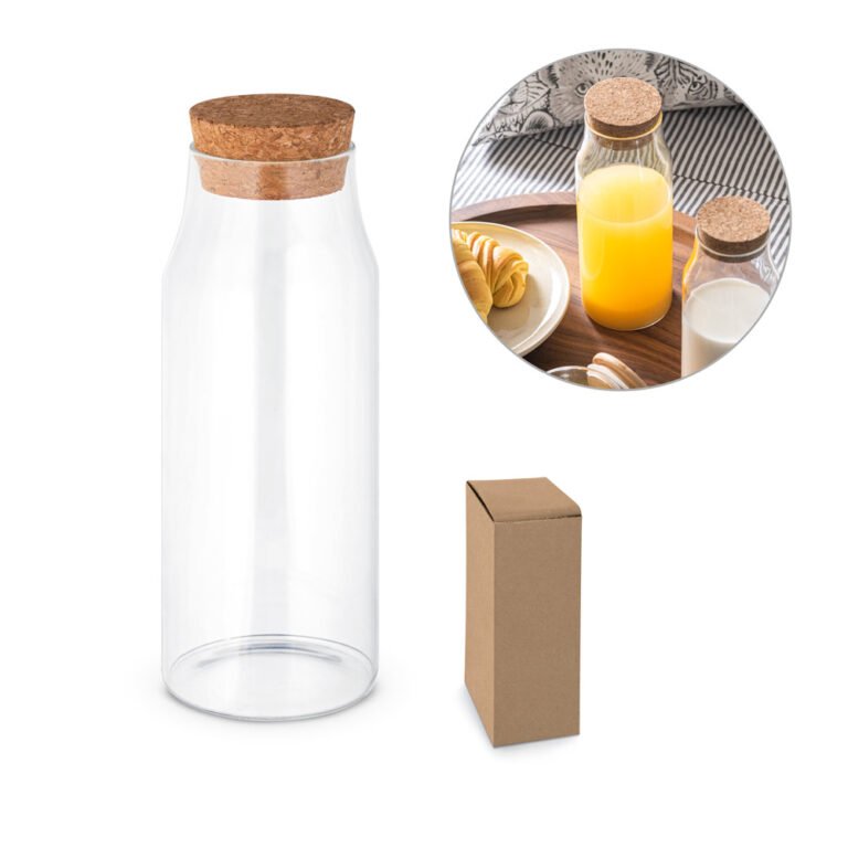 94236-JASMIN 1000. Garrafa em vidro borosilicato com tampa em cortiça 1 L