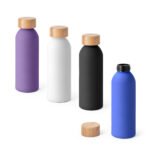 94256-QUETA SOFT. Squeeze em alumínio com tampa em bambu 550 mL