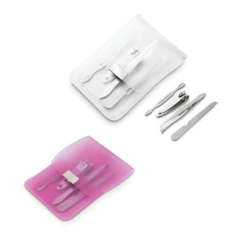 94857-LOPEZ. Kit de manicure de 4 peças para manicure em bolsa de PVC