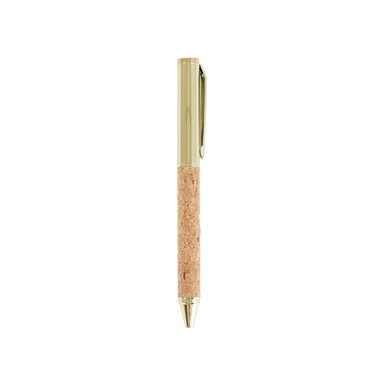 01007-CANETA METAL E CORTIÇA