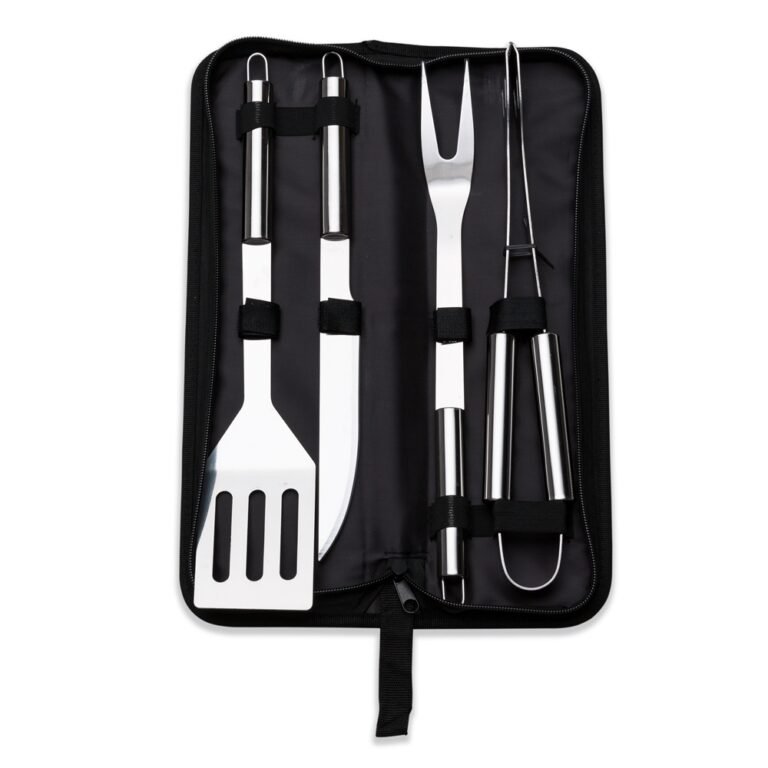 07444-KIT CHURRASCO 4 PEÇAS INOX C/ ESTOJO