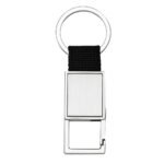 12195-CHAVEIRO METAL RETANGULAR C/ NYLON PRETO