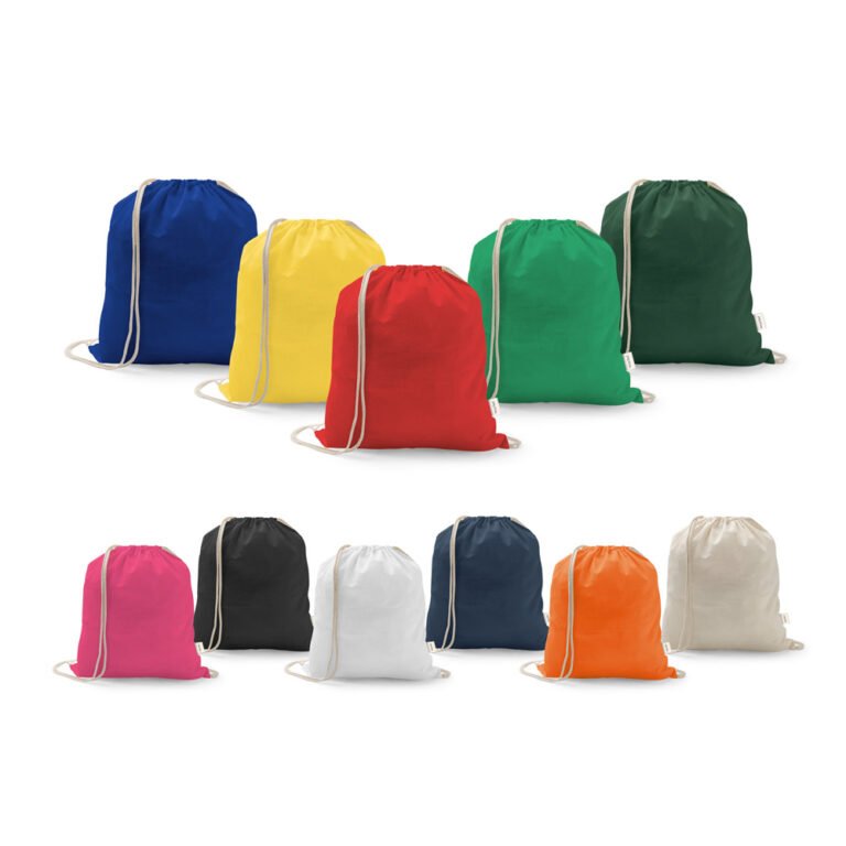92083-ISTANBUL. Sacola tipo mochila em 70% algodão reciclado e 30% poliéster reciclado (140 g/m²)