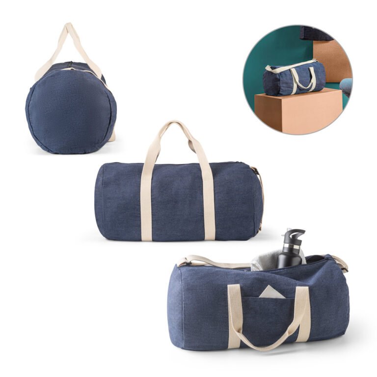 92095-DENIM BAG. Sacola esportiva ou viagem em denim reciclado (300 g/m²)