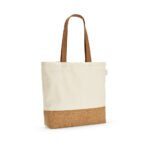 92342-MANAUS CASUAL. Sacola em 70% algodão reciclado e 30% poliéster reciclado (220 g/m²) com fundo em cortiça