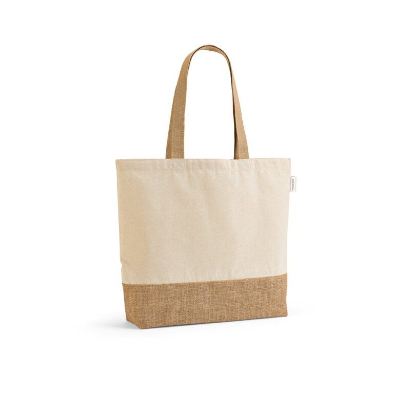 92343-MALDIVAS CASUAL. Sacola em 70% algodão reciclado e 30% poliéster reciclado (220 g/m²) com base em juta