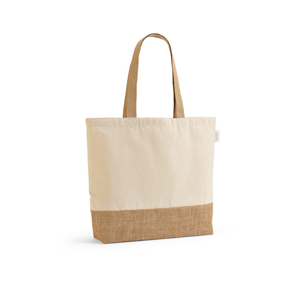 92343-MALDIVAS CASUAL. Sacola em 70% algodão reciclado e 30% poliéster reciclado (220 g/m²) com base em juta