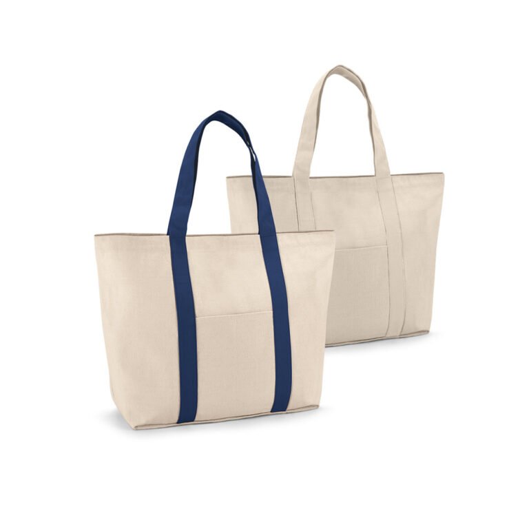 92824-VILLE. Sacola 100% algodão canvas (280 g/m²) com bolso frontal e bolso interior
