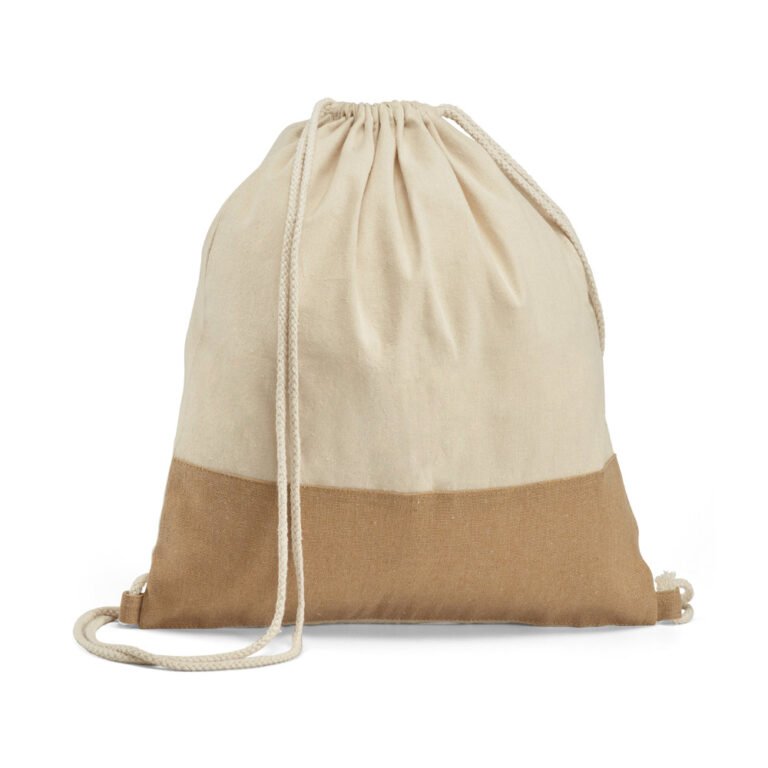 92919-SABLON. Sacola tipo mochila 100% algodão (160 g/m²)