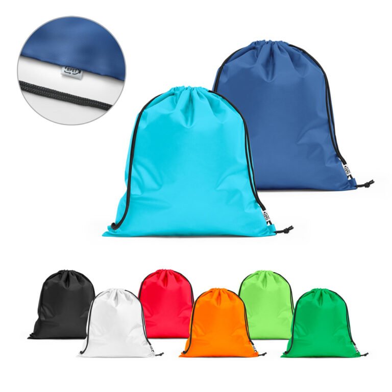 92931-PEMBA. Sacola tipo mochila em poliéster reciclado 190T (100% rPET)