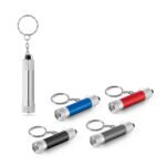 93141-LERGAN. Chaveiro em alumínio com lanterna de 3 luzes LEDs