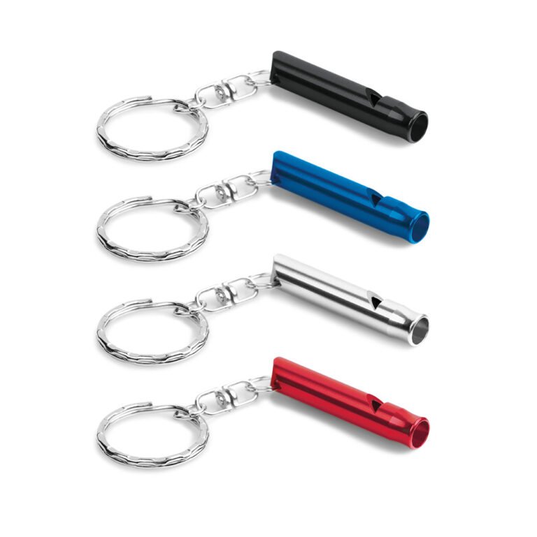 93398-TRUDY. Chaveiro em metal com apito
