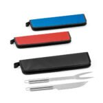 94136-DURAND. Kit churrasco em estojo em 210D com 2 utensílios em aço inox